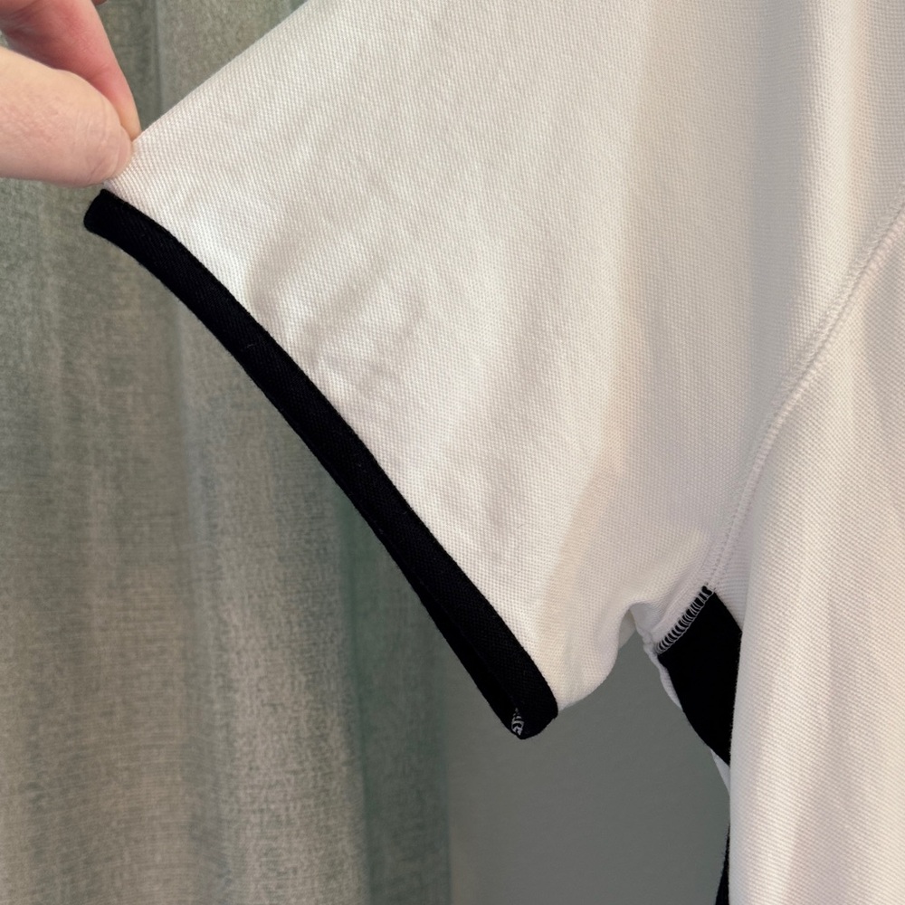 Talbots White and Black UPF 50+ Polo Shirt XL - Picture 3 of 7